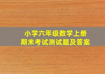 小学六年级数学上册期末考试测试题及答案