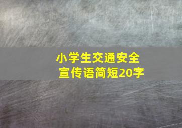 小学生交通安全宣传语简短20字