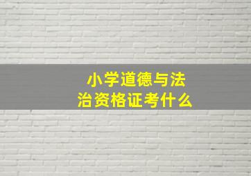 小学道德与法治资格证考什么