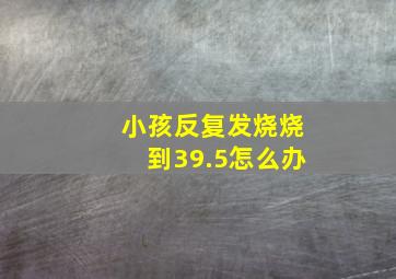 小孩反复发烧烧到39.5怎么办