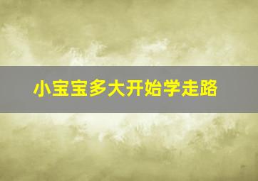 小宝宝多大开始学走路