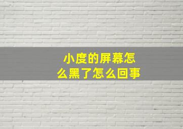 小度的屏幕怎么黑了怎么回事