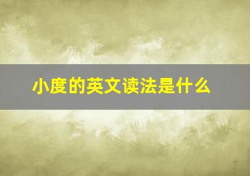 小度的英文读法是什么