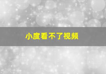 小度看不了视频