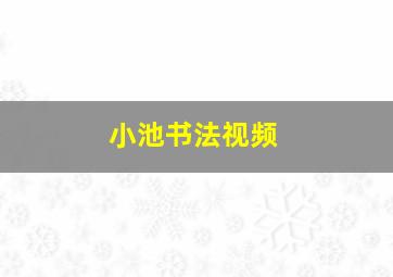 小池书法视频