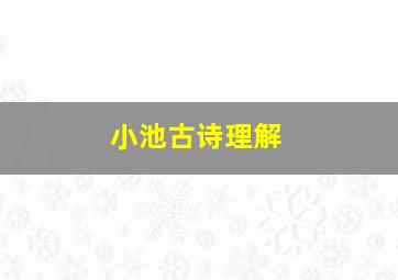 小池古诗理解