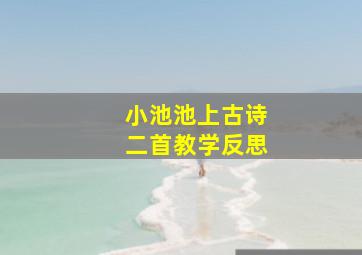 小池池上古诗二首教学反思