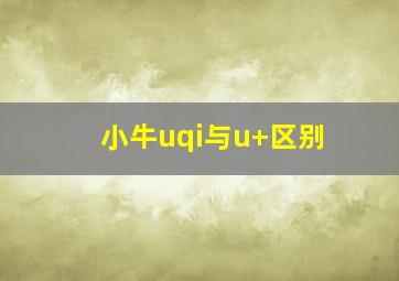 小牛uqi与u+区别