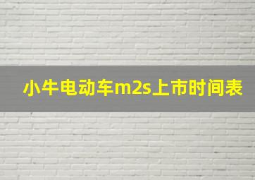 小牛电动车m2s上市时间表