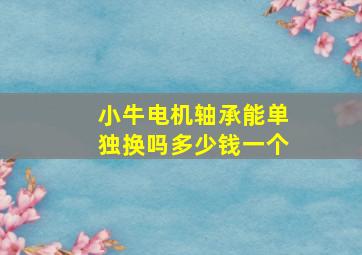 小牛电机轴承能单独换吗多少钱一个