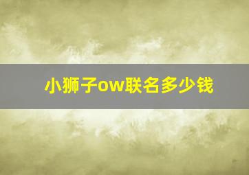 小狮子ow联名多少钱