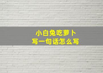 小白兔吃萝卜写一句话怎么写