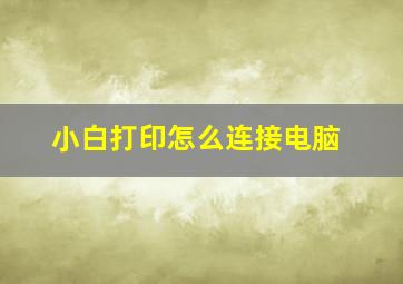 小白打印怎么连接电脑