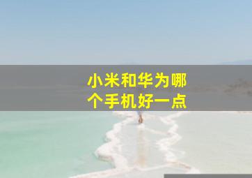 小米和华为哪个手机好一点