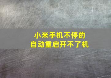 小米手机不停的自动重启开不了机