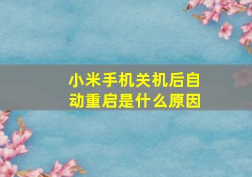 小米手机关机后自动重启是什么原因