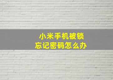 小米手机被锁忘记密码怎么办