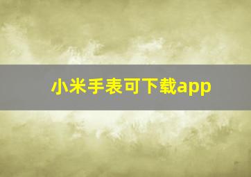 小米手表可下载app