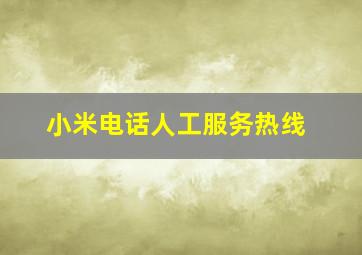 小米电话人工服务热线