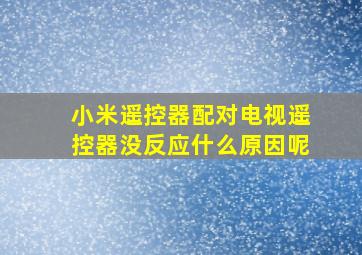 小米遥控器配对电视遥控器没反应什么原因呢