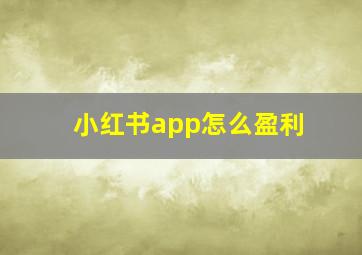 小红书app怎么盈利