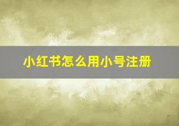 小红书怎么用小号注册