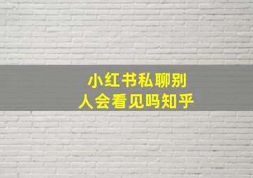 小红书私聊别人会看见吗知乎