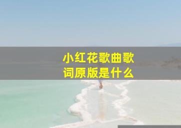 小红花歌曲歌词原版是什么