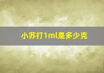 小苏打1ml是多少克