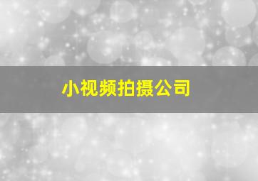 小视频拍摄公司