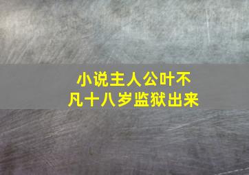 小说主人公叶不凡十八岁监狱出来