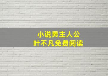 小说男主人公叶不凡免费阅读