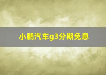 小鹏汽车g3分期免息