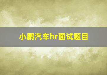 小鹏汽车hr面试题目