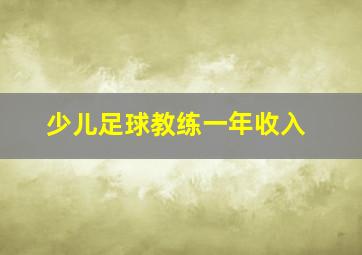 少儿足球教练一年收入