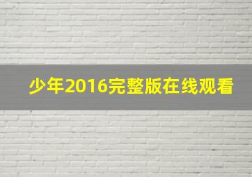 少年2016完整版在线观看