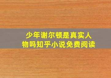 少年谢尔顿是真实人物吗知乎小说免费阅读