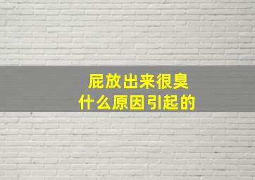 屁放出来很臭什么原因引起的