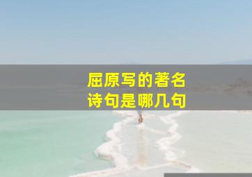 屈原写的著名诗句是哪几句