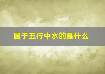 属于五行中水的是什么