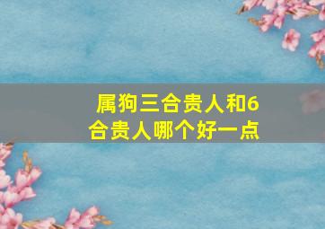 属狗三合贵人和6合贵人哪个好一点