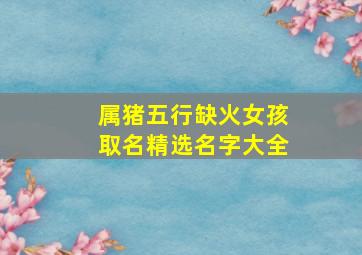 属猪五行缺火女孩取名精选名字大全