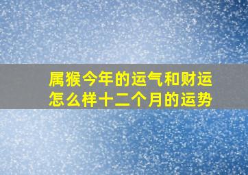 属猴今年的运气和财运怎么样十二个月的运势