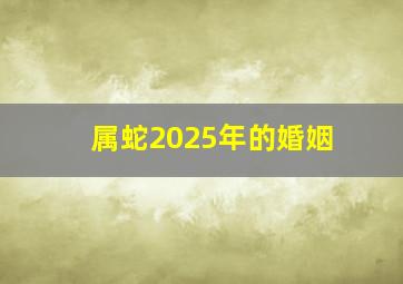 属蛇2025年的婚姻