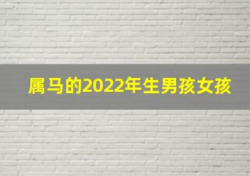 属马的2022年生男孩女孩