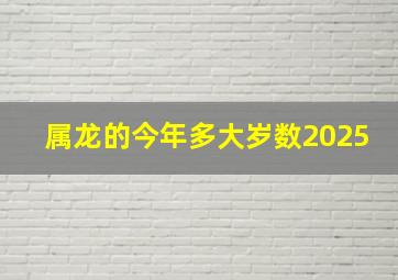 属龙的今年多大岁数2025