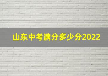 山东中考满分多少分2022