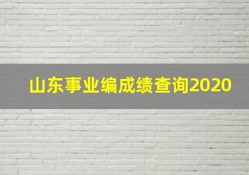 山东事业编成绩查询2020