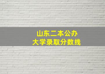 山东二本公办大学录取分数线