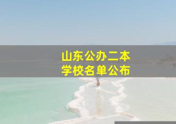 山东公办二本学校名单公布